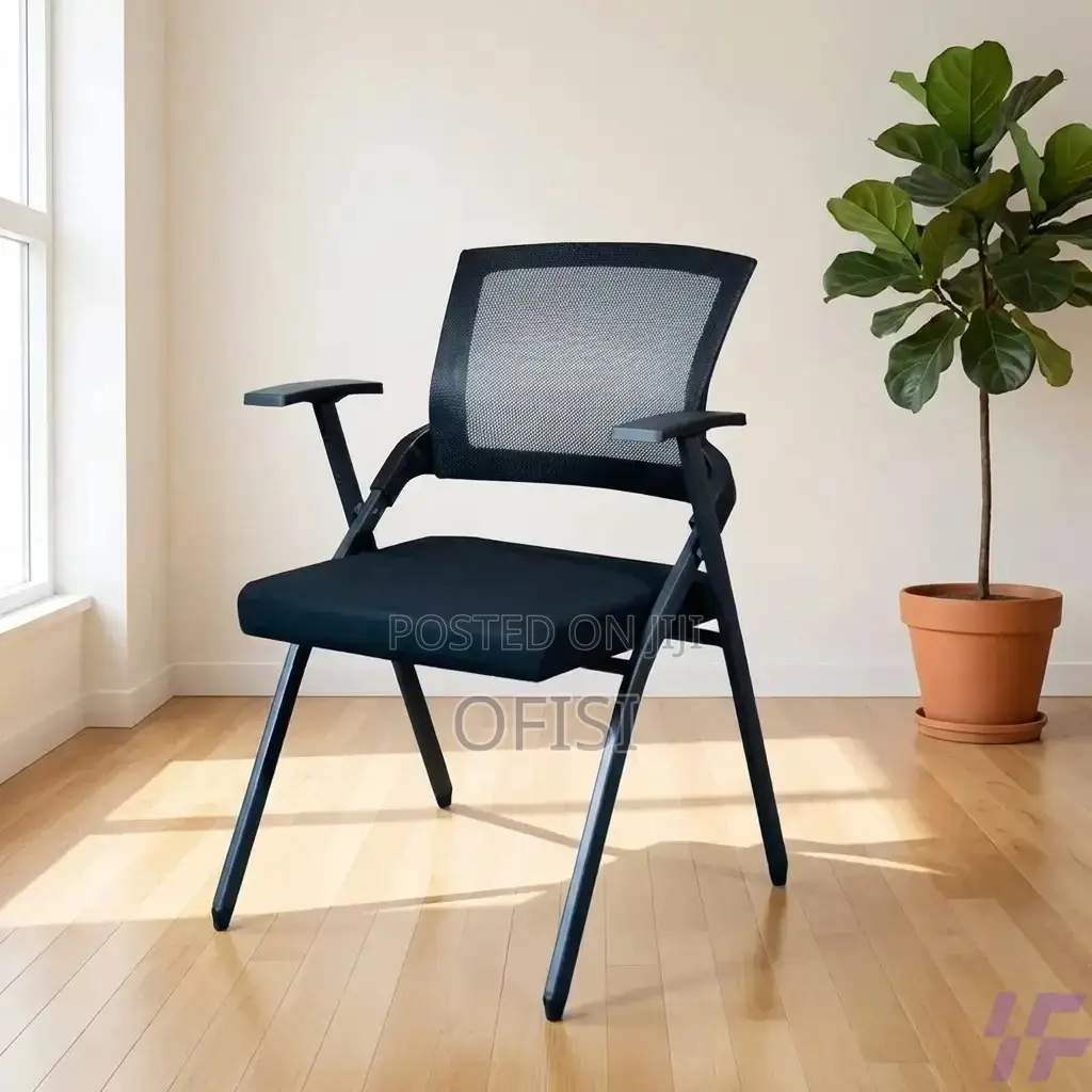 Office Chair; Black Foldable Mesh Office Chair