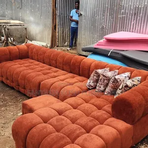 Rust L Shape Sofa 7 Seater