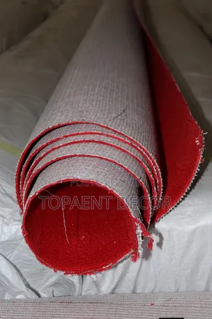 Red and Light Grey 4m Wide and 4mm Thick Wall to Wall Carpets