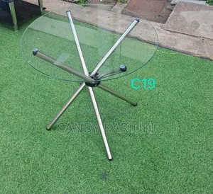 Modern Round Glass Dining Table -Compact Size