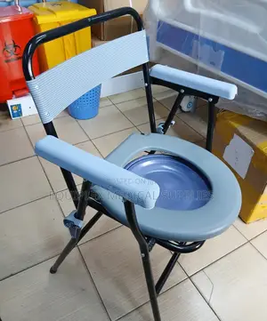 Foldable Commode Chair With Backrest and Armrest