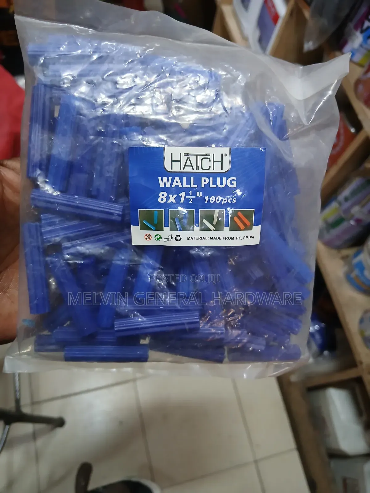 Straight Wallplug 8mm (100pcs)