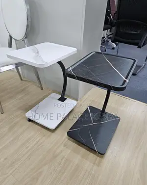 Side Table: MDF Long Snack Table With Wheels