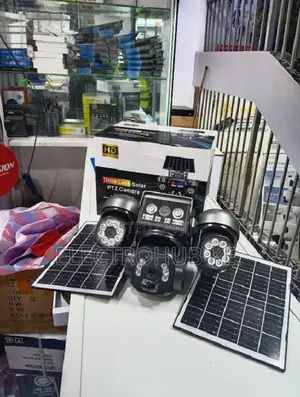 V380pro Triple Lens Dual Panel Solar Camera Outdoor 4g Security CCTV
