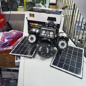 V380pro Outdoor Triple Lens Solar Camera With Dual Solar Panel