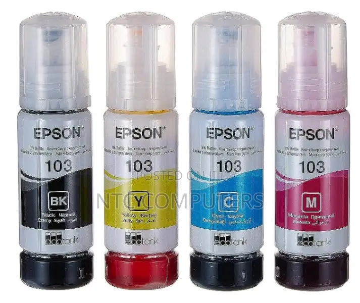 Epson 103 Ecotank Yellow, Cyan, Magenta Ink Bottles