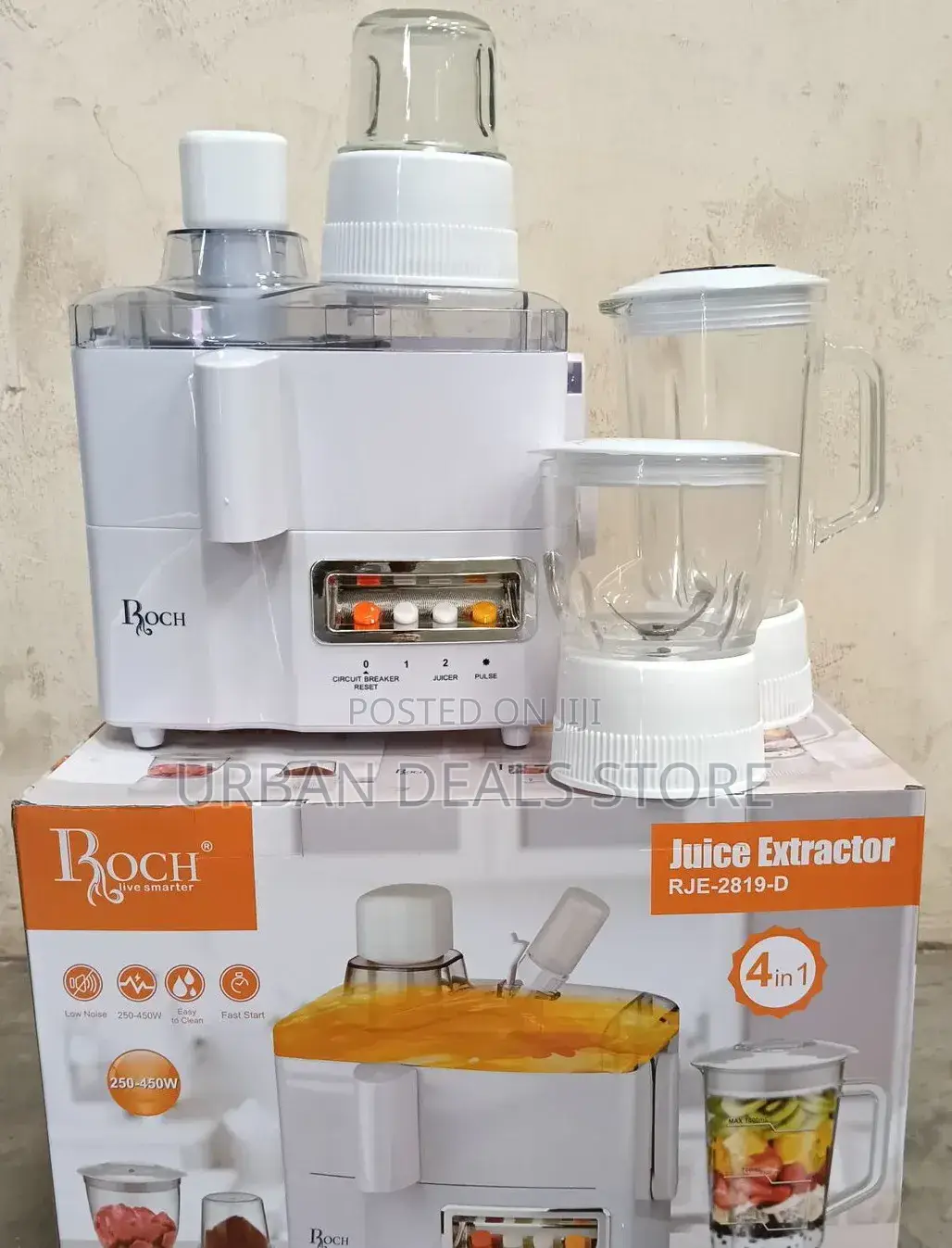 Roch 4-in-1 Juicer, Blender, Grinder Mill Food Processor
