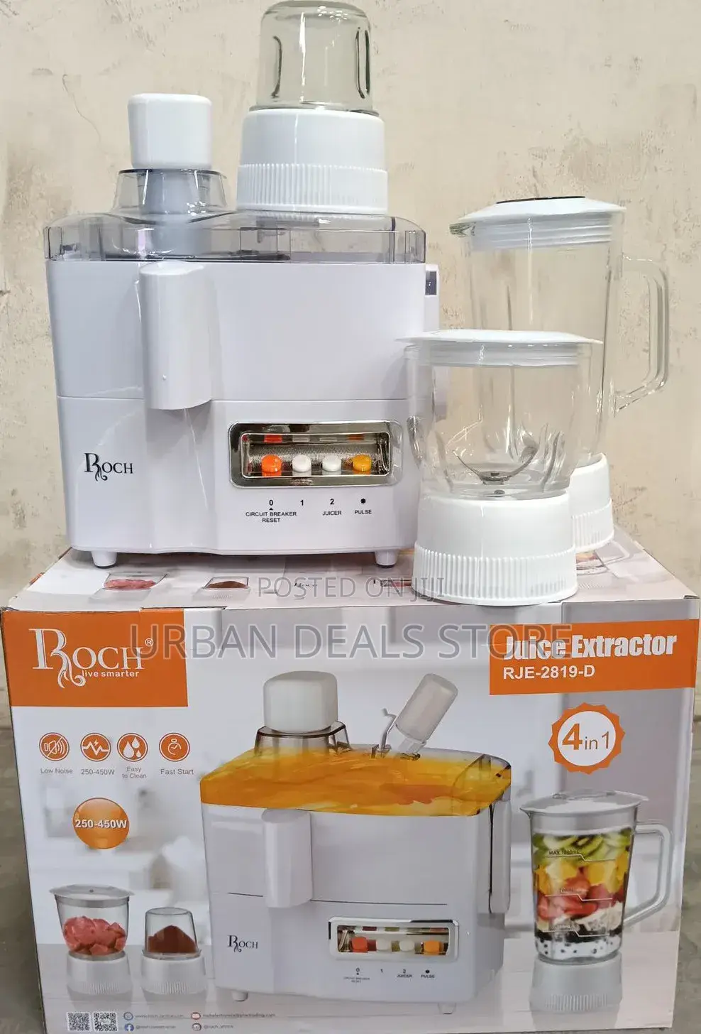 Roch 4-in-1 Juicer, Blender, Grinder Mill Food Processor