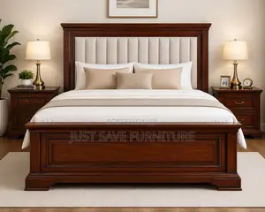 5x6 Executive Mahogany Bed Frame – Elegant Wooden Bedroom Furniture