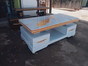 Elegant Marble Coffee Table With Gold Accents