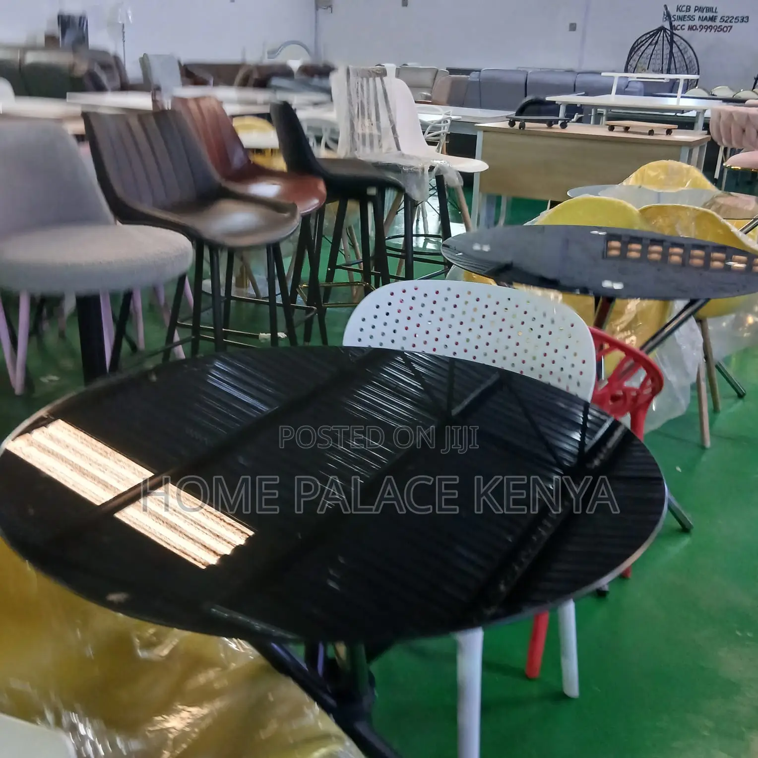 Dining Table: Circular Glass Table With Tripod Base for Two