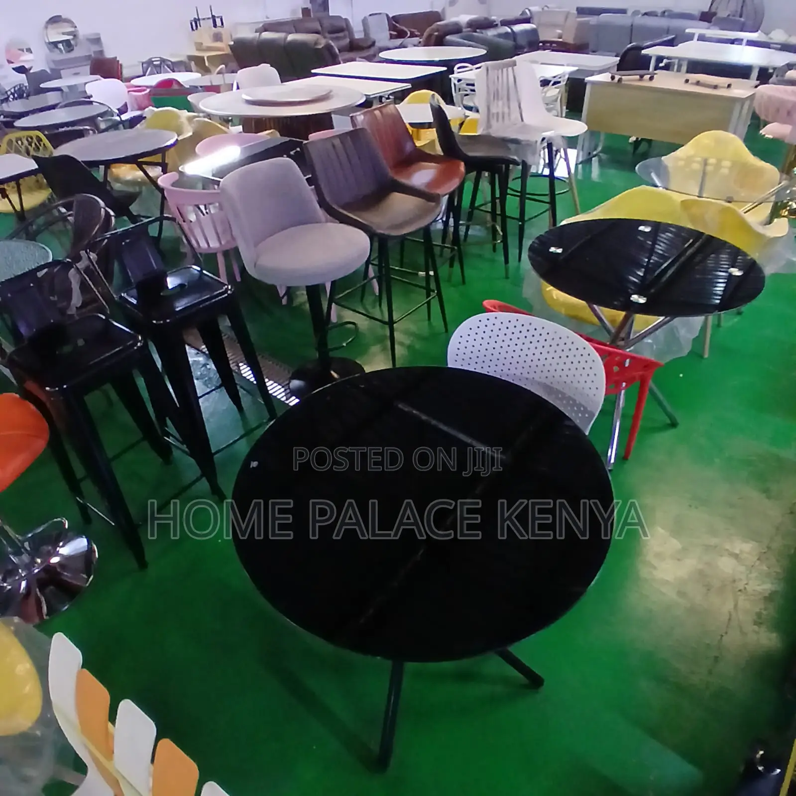 Dining Table: Circular Glass Table With Tripod Base for Two