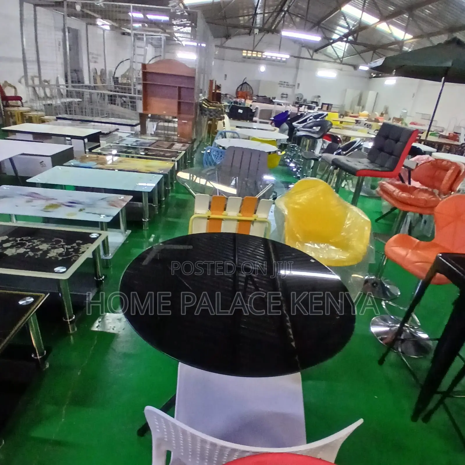 Dining Table: Circular Glass Table With Tripod Base for Two
