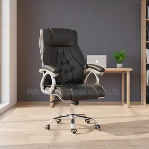 Swivel Leather Chair With Soft Elbow Support