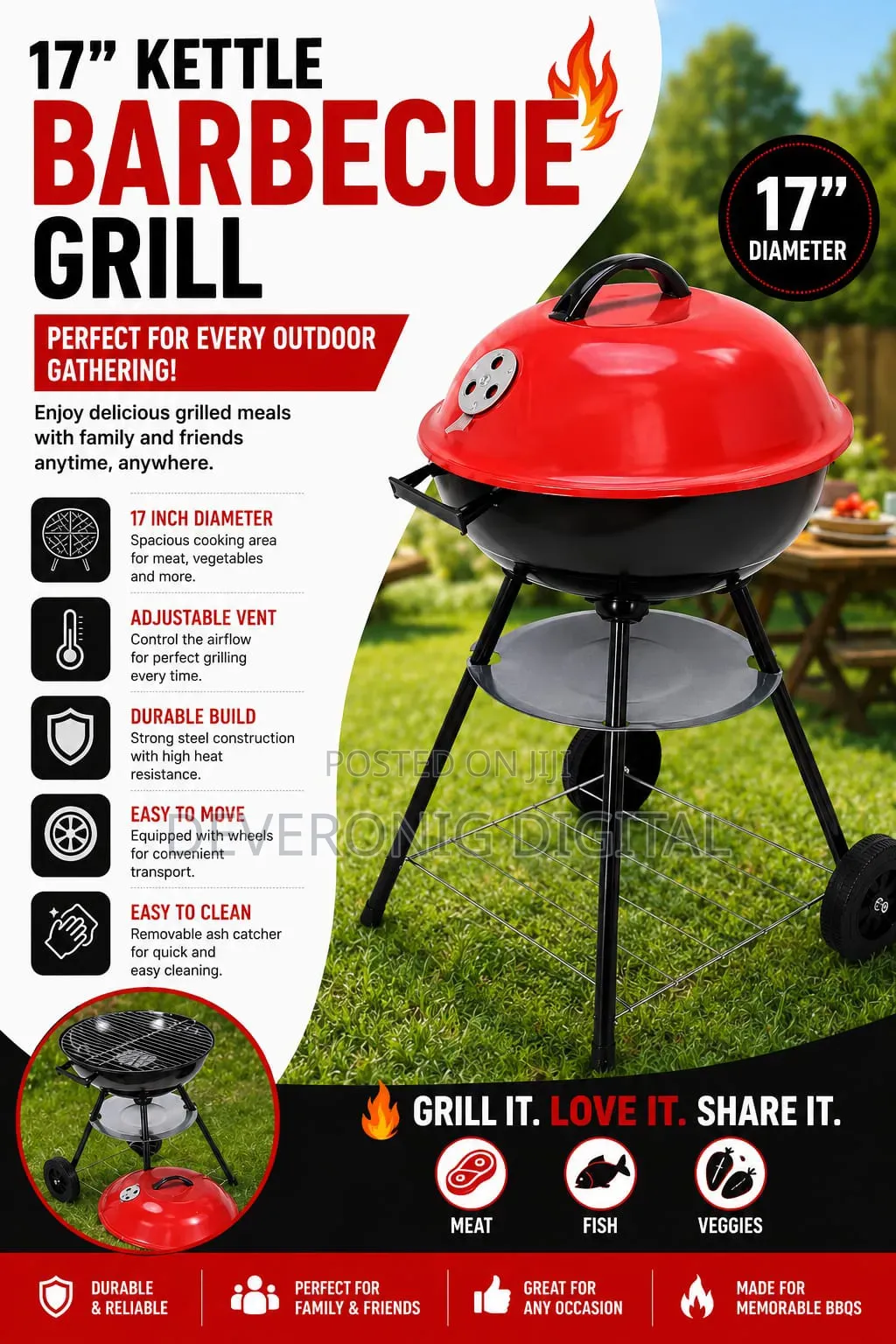 17" Kettle Barbecue Grill