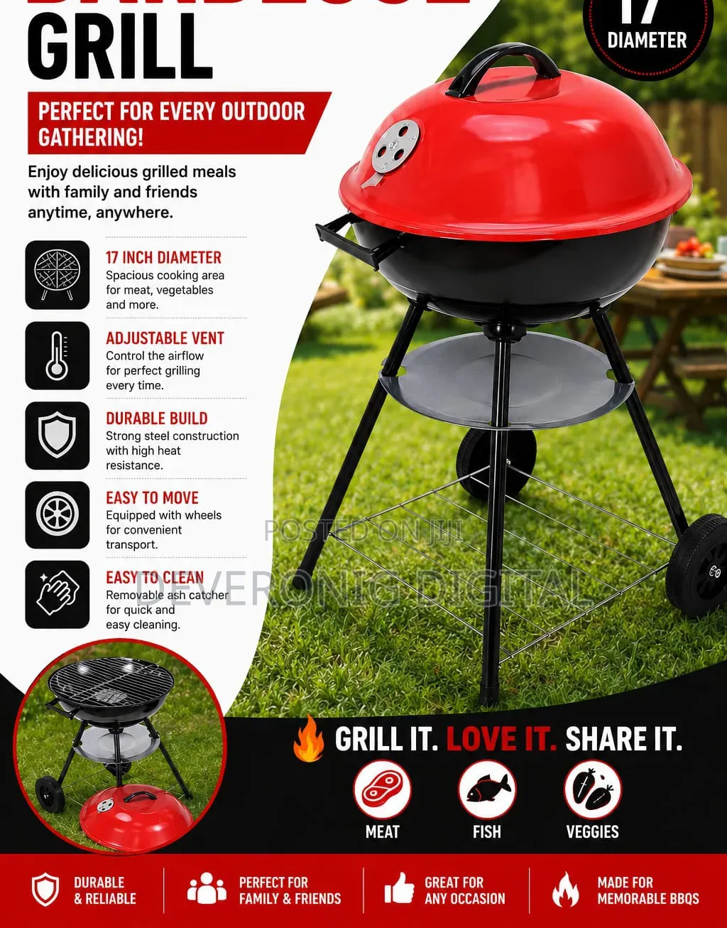 17" Kettle Barbecue Grill