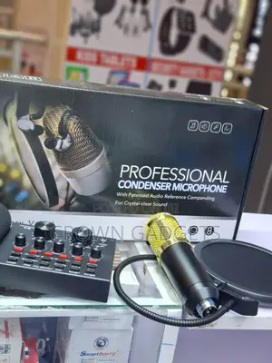 Bm800 Wired Condenser Mic With V8 Sound Card Recording Set