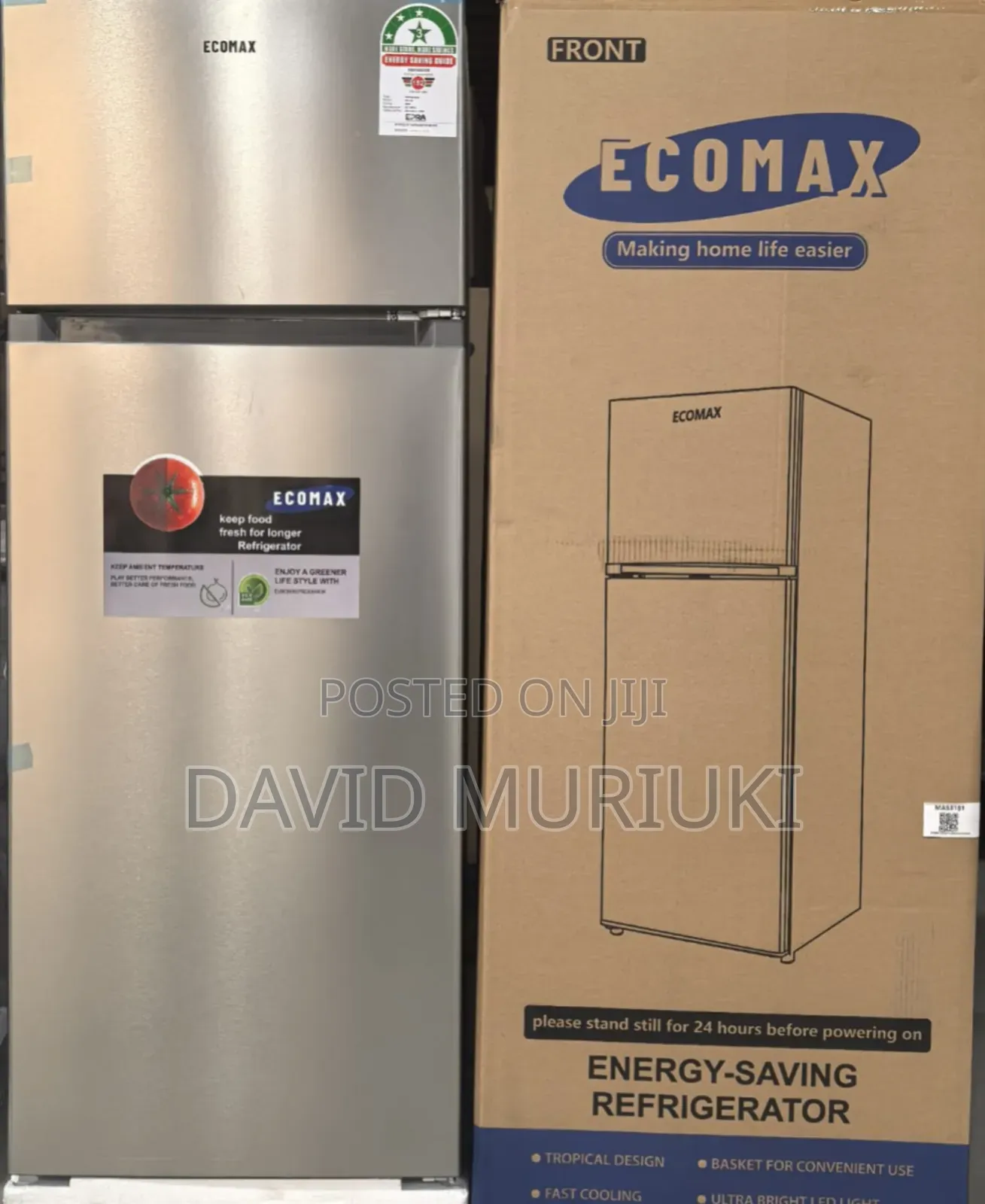 Ecomax 230 Litres Dark Silver Double Door Refrigerator.