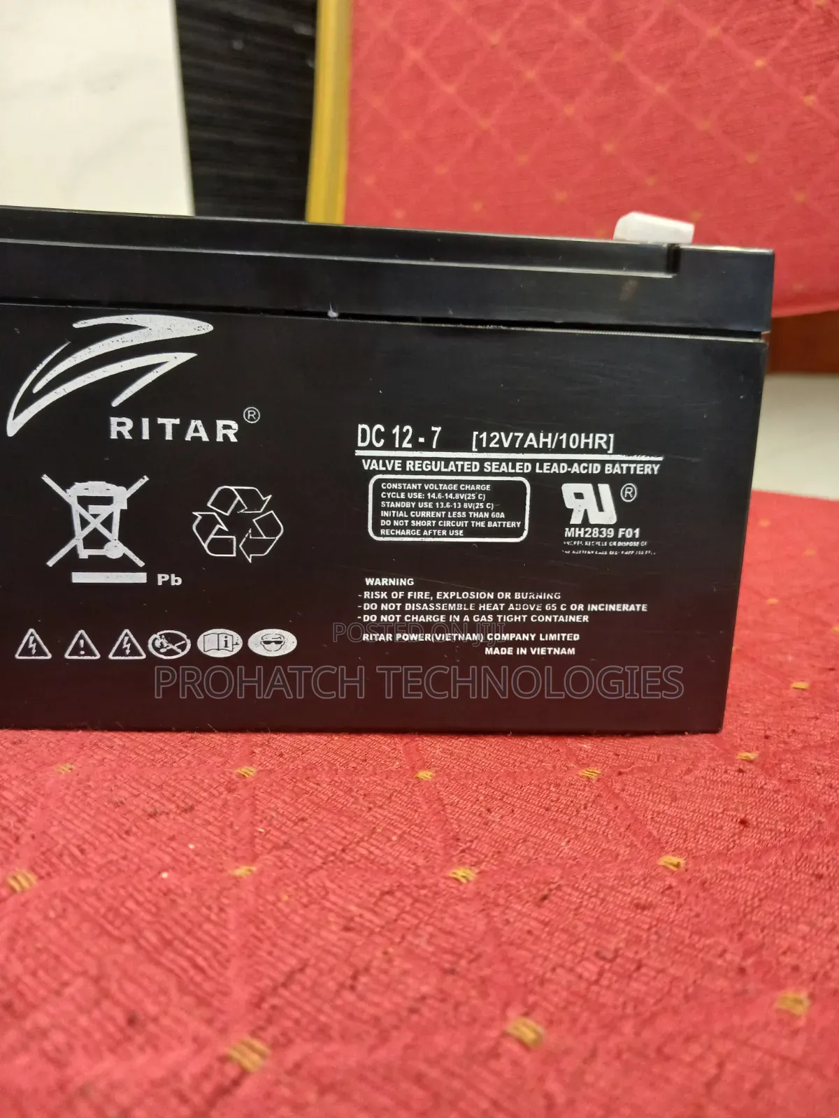 7ah Ritar Battery Gel