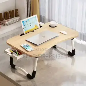 Foldable Portable Laptop Study Desk Table With Tablet Slot
