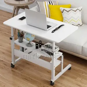 Adjustable Movable Laptop Table With Wheels Storage – 80×40cm