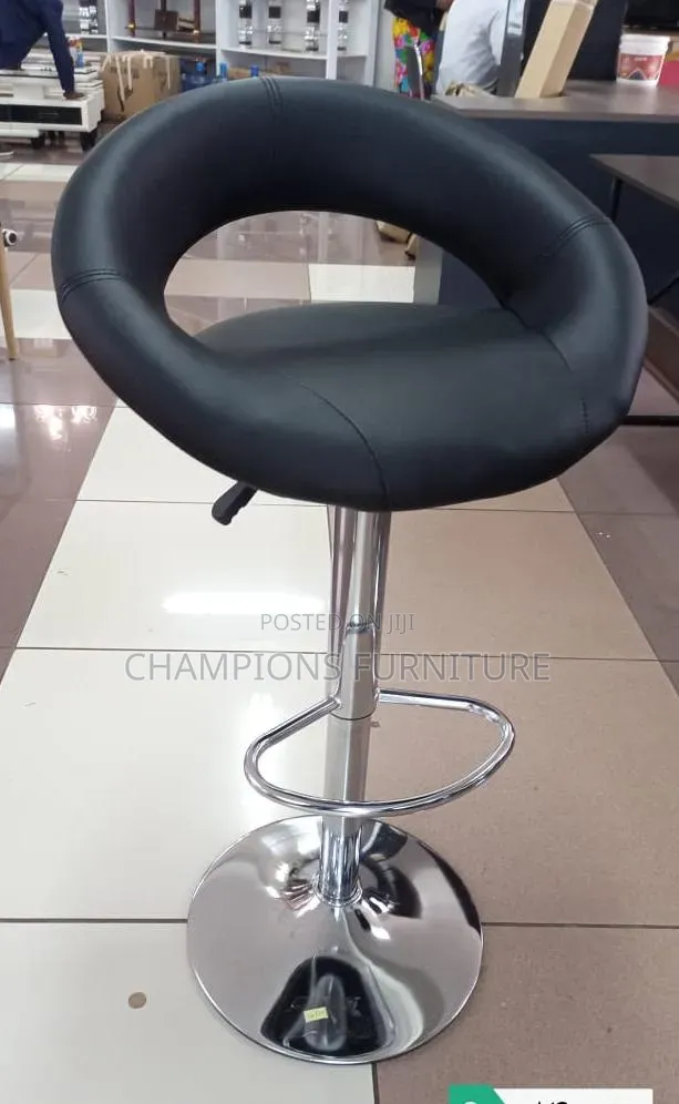 Black Padded Adjustable Counter Stool