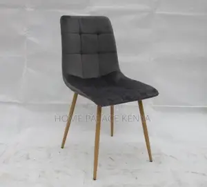 Dining Chair: Grey Wipeable Leather Dining Chair