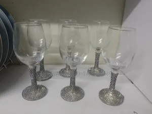 6pc Luxury Rhinestone Wine Glass Set