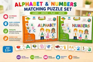 Alphabet Numbers Matching Puzzle Set