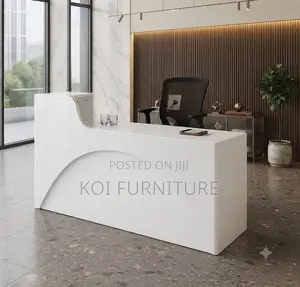 Reception Desk; 1800mm White U Figured Office Reception Desk