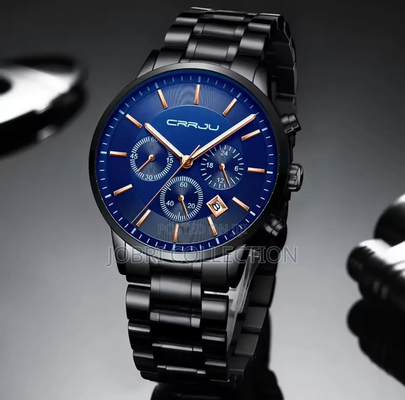 Black Strap Crrju Chronograph Gents Watch