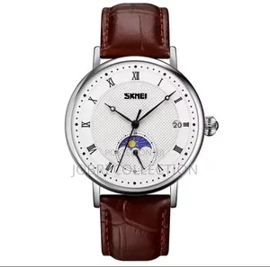 Brown Leather Strap Skmei Gents Watch