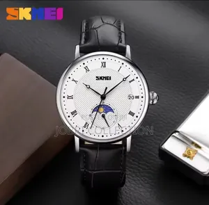 Black Leather Strap Skmei Gents Watch