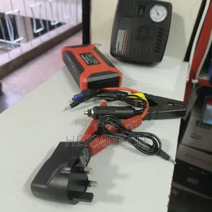 Vehicle Jump Starter Kit With Jumpers and Compressor