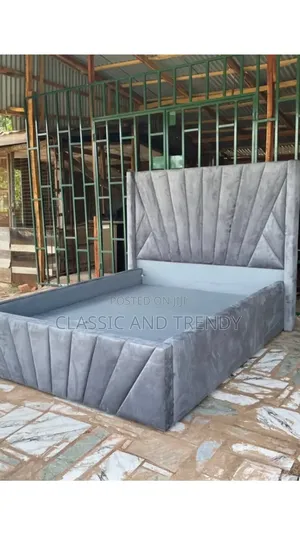 Modern Grey Upholstered Bed