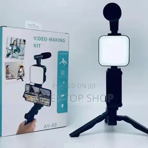 Video Making Vlog Tripod Kit With Microphone And Light