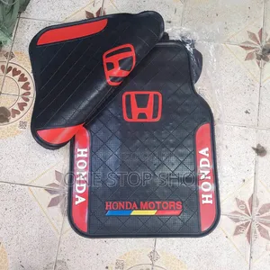 5pc Honda Motors Floor Carpet Mats With Red Accents