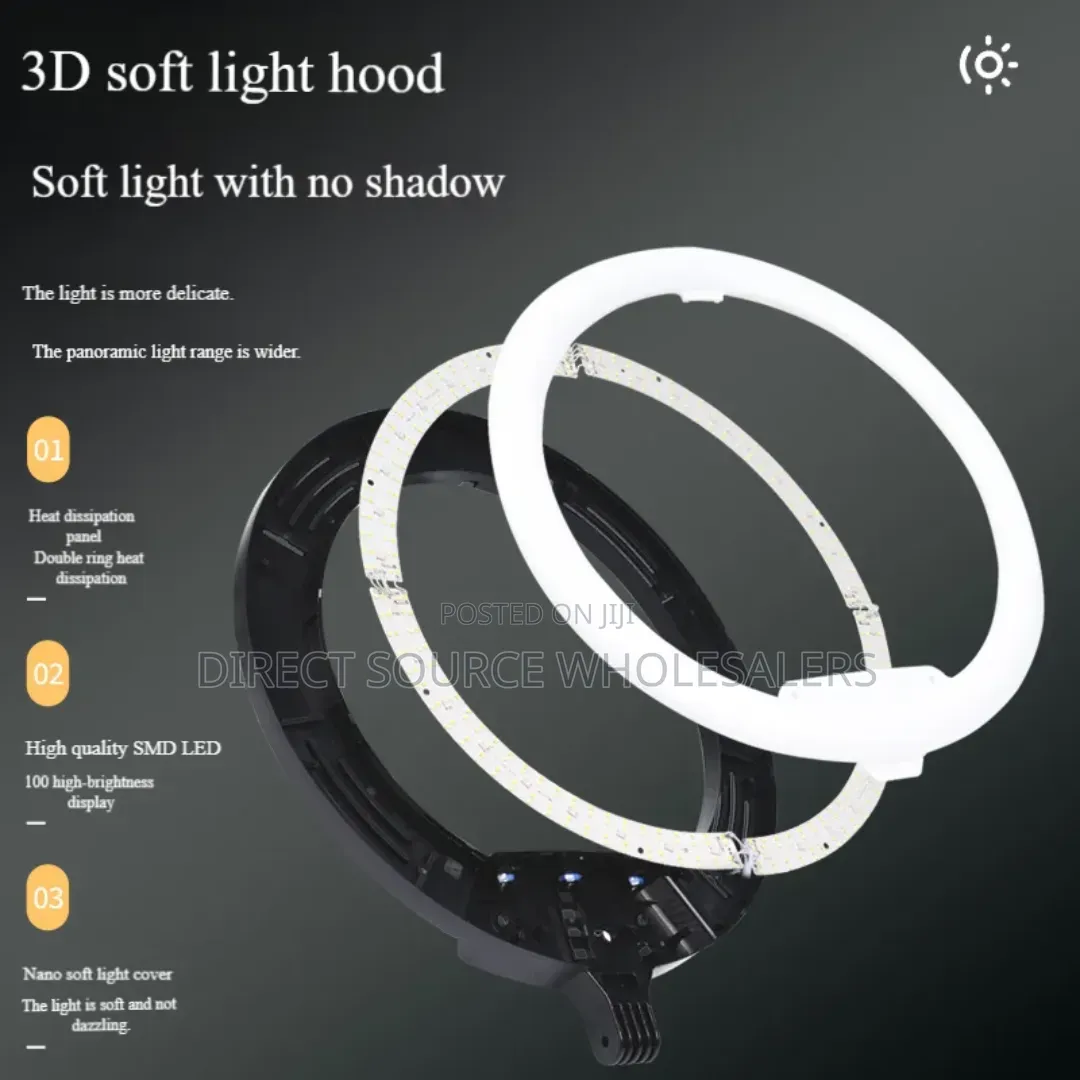 Led Ring Fill Light 18" With Adjustable Stand Studio 18-inch Ringlight