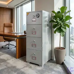 Office Cabinet; 4-Drawer Fireproof Filing Cabinet - 266kgs