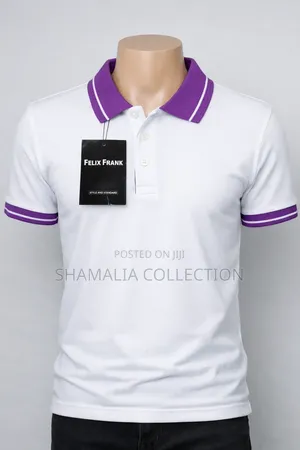 Felix Frank Polo Shirt – Purple Trim All Sizes