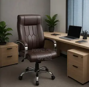 Office Chair; Executive High Back Leather Office Chair