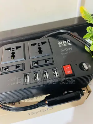 300w Car Power Inverter Dc-AC 12v to 220v | 4 AC Ports 4 USB Outlets