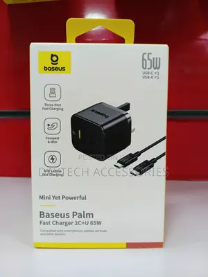 Baseus Palm Fast Charger 2c-U 65w Uk Cluster Black