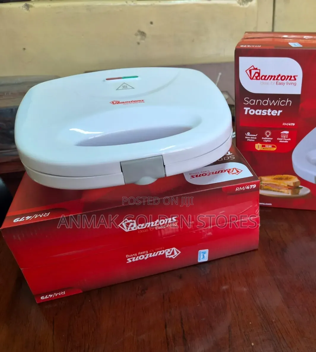 Ramtons Sandwich Maker 2slice White Rm479