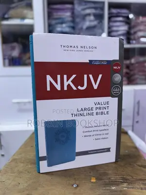 Thomas Nelson NKJV Large Print Thinline Bible – Turquoise Leathersoft