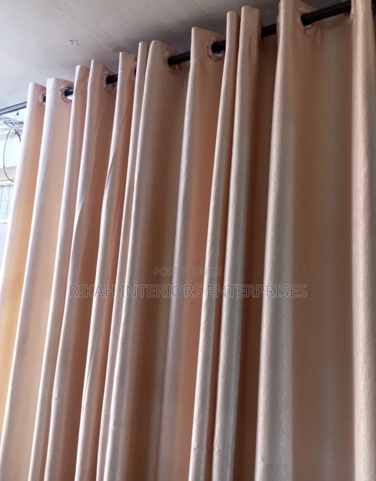 Plain Baige Polyester Curtains Fabrics