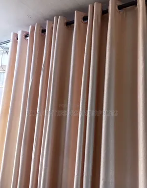 Plain Baige Polyester Curtains Fabrics