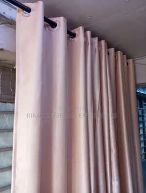 Plain Baige Polyester Curtains Fabrics