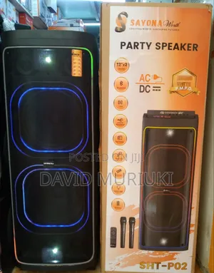 Sayona Party Speaker
SHT-P02
Ac/Dc
12000 Watts
Output Power-100wtts.