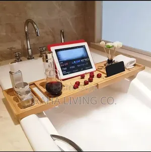 Wooden Bathtub Shower Caddy | Bathroom Storage Tray